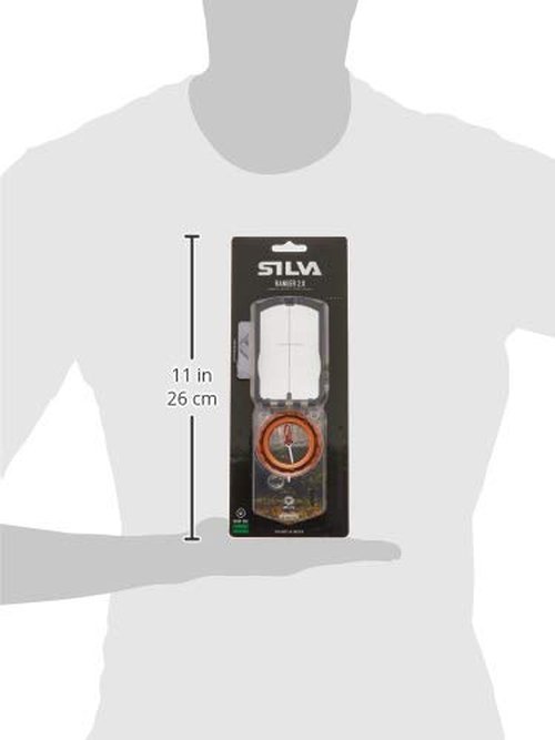 Silva Ranger 2.0 Advanced Compass with Mirror, Slope Card, and Distance Lanyard, Orange