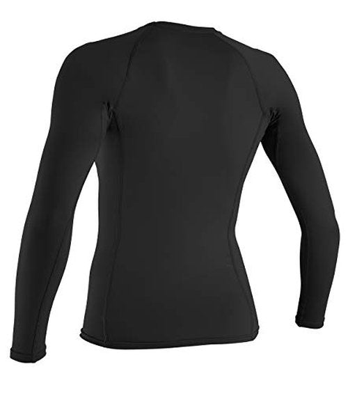 O'Neill UV Sun Protection Womens Basic Skins Long Sleeve Crew Sun Shirt Rash Guard, Black, Small