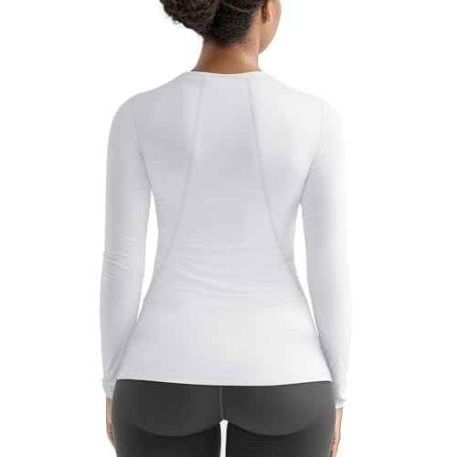 Zengjo Womens Thermal Tops Lightweight Long Sleeve Running Workout Shirts Cold Weather Athletic Baselayer Soft Fitted Warm