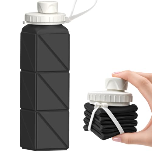 21oz Collapsible Silicone Water Bottle - Travel & Hiking Friendly