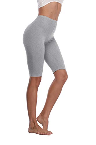 Kotii Women's Buttery Soft Short Leggings Modal Cotton Shorts Under Dresses - Small-Medium / Grey