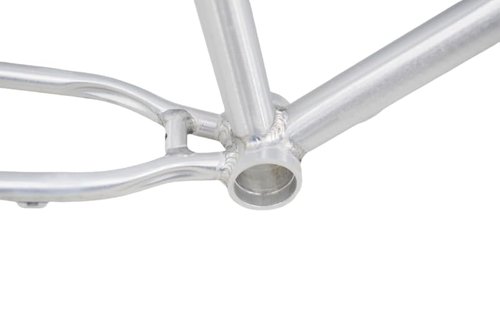 R4 Retro 6061 Aluminum 29" Pro BMX Frame & Chrome Fork Raw with Clear Coat looptail Design
