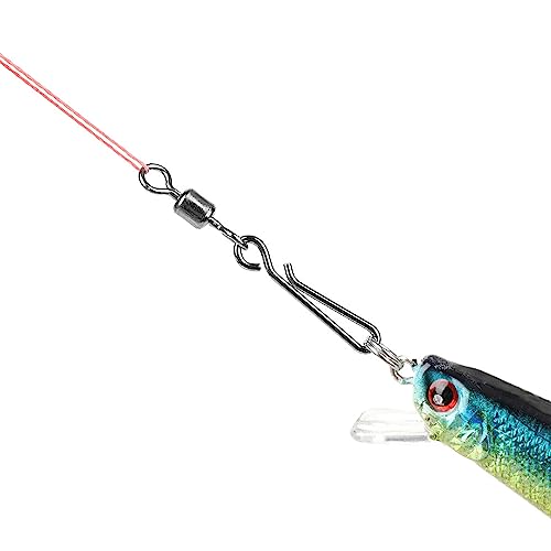 100 Pcs Fishing Swivels with Carabiner, Quick Change Barrel Connectors for Saltwater & Freshwater Fishing