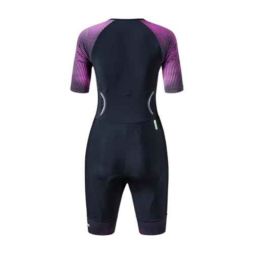 MY KILOMETRE Women's Triathlon Suit ? Quick-Drying Sleeves One-Piece Tri Suit with Front Zip and UPF 50+