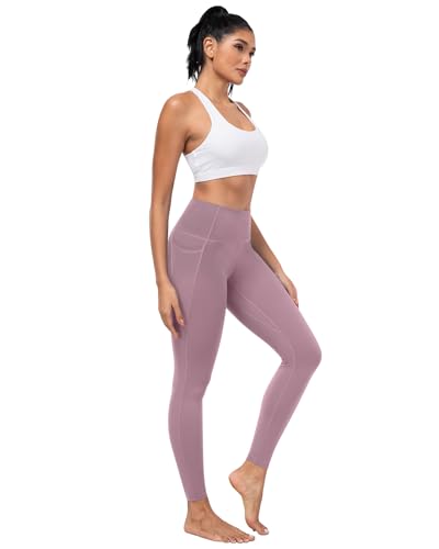 High Waisted Workout Leggings with Pockets - 7 Pack, Black/Gray/Navy & More, Large