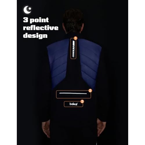 baleaf Men's Cycling Jacket Puffer Lightweight Coat Windproof Warm Winter 5 Pockets Packable Running Hiking
