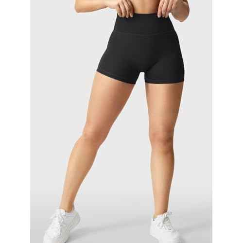 YEOREO Women's Biker Shorts 2.5" No Front Seam Elysina High Waist Hidden Scrunch Workout Gym Yoga Running Shorts