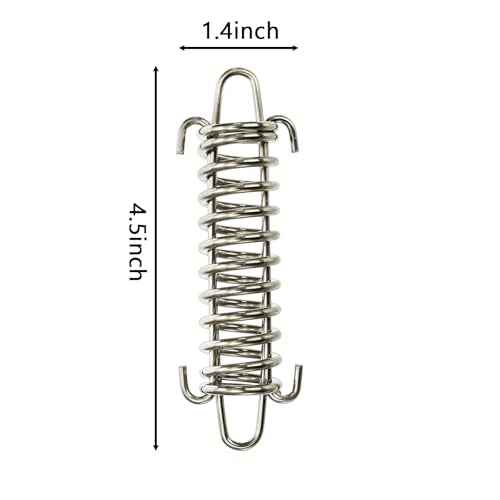Suwimut 12 Pieces Tent Spring Buckle, Windproof Stainless Steel Rope Tensioner Awning Fixed Hook Buckle, Heavy Duty Tension Springs for Outdoor Camping, Dog Chain, Swing, Hammock Chair, Punching Bag