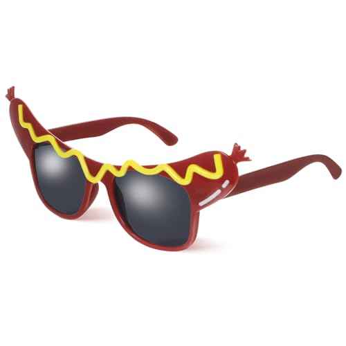 NUOBESTY Funny Glasses, 1pc Novelty Party Glasses Hot Dog Shape Eyeglasses for Halloween Accessory, Carnival, Cosplay Props, Costume Dress Up Supplies
