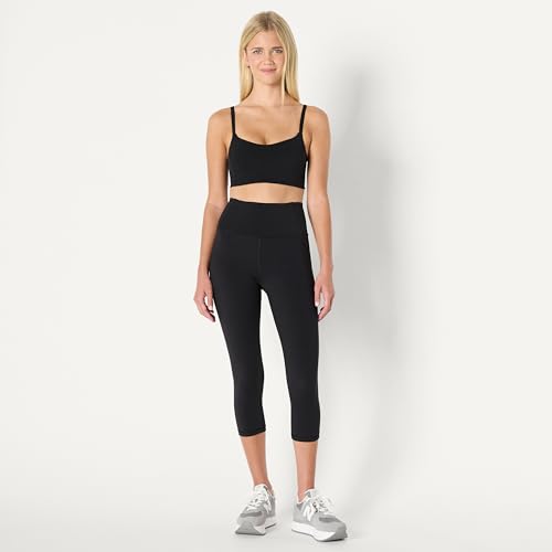 Women's High Waist Capri Leggings without Pockets - X-Large Black