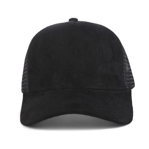 Suede Mesh Back Baseball Cap for Men Women Trendy 6-Panel Baseball Hats Sports Hat Sun Hat for Outdoor