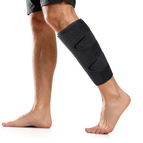 Calf Support Brace with Adjustable Compression Neoprene Wrap for Muscle Pain Relief