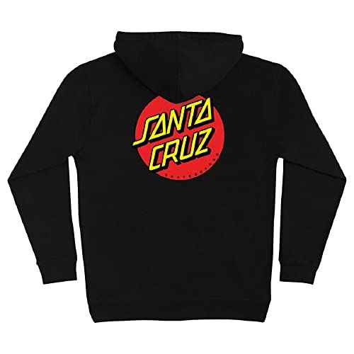 SANTA CRUZ Classic Dot Zip Hooded Heavyweight Sweatshirt Black Sm Mens