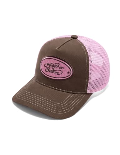 Aelfric Eden Trucker Hat Color Block Mesh Snapback Baseball Cap - Brown Pink