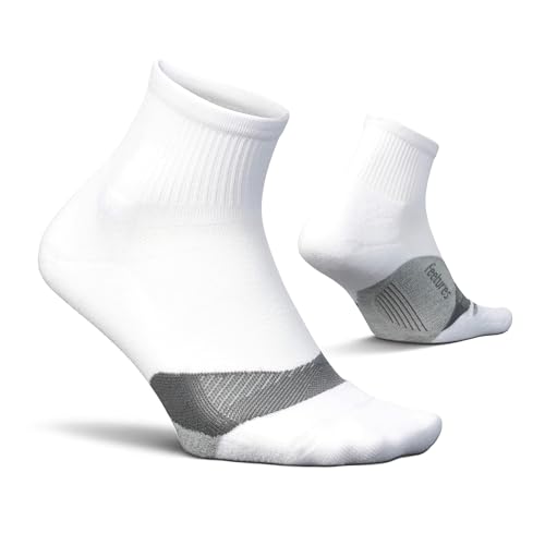 Feetures Elite Light Cushion Quarter Socks - Medium White, 1 Pair