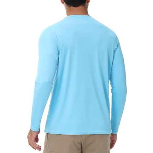 Runhit Men's UPF 50+ Sun Protection Shirts Long Sleeve UV Swim Shirt Fishing Hiking Running Rash Guard Quick Dry Lightweight