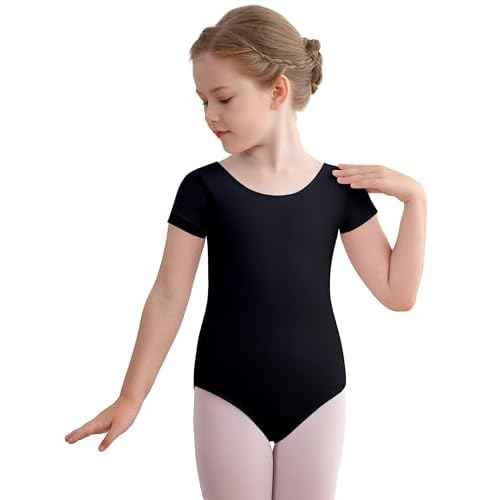 Dance Ballet Leotards Basic Short Sleeve for Girls Toddler Gymnastics Outfit Bodysuit