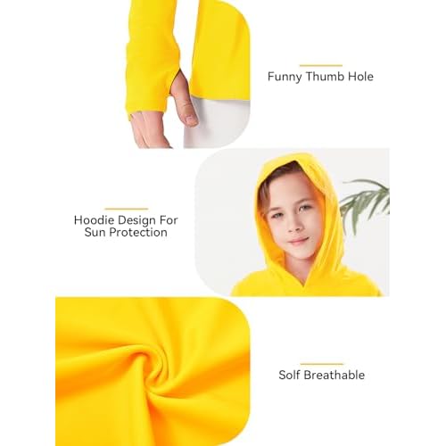 Boys Rash Guard Toddler Swim Shirts Long Sleeve Kids Fishing Shirt UPF 50+ Sun Protection Swim Top with Thumb Hole