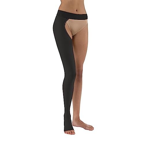 JOBST Relief Graduated Compression Stockings 20-30mmHg - Comfortable Unisex Design - Left Chap, Open Toe, Black, X-Large
