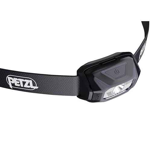 PETZL TIKKINA Headlamp - Compact, Easy-to-Use 300 Lumen Headlamp, Designed for Hiking, Climbing, Running, and Camping - Black