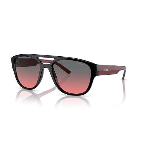 Arnette Men's AN4327 Mew2 Aviator Sunglasses, Black/Red/Dark Grey, 56 mm