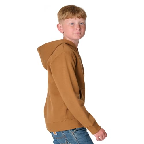 Carhartt Kids' CP8675 Long-Sleeve Full-Zip Logo Sweatshirt - Boys, Brown, 5