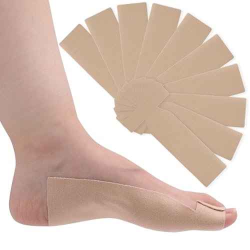 10Pcs of Turf Toe T-Straps - Moleskin Splints for Big Toe Injuries - Adhesive Toe Straighteners Turf Toe Wrap Elastic Tape