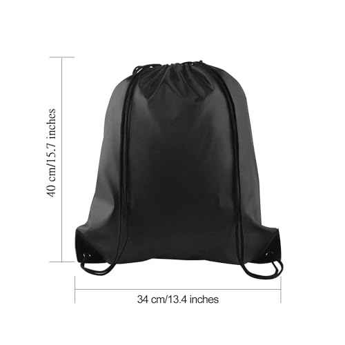 KUUQA 2 Pcs Drawstring Backpack Bags Bulk Sports Cinch Sack String Backpack Storage Bags for Gym Traveling£¨Black, Blue£©