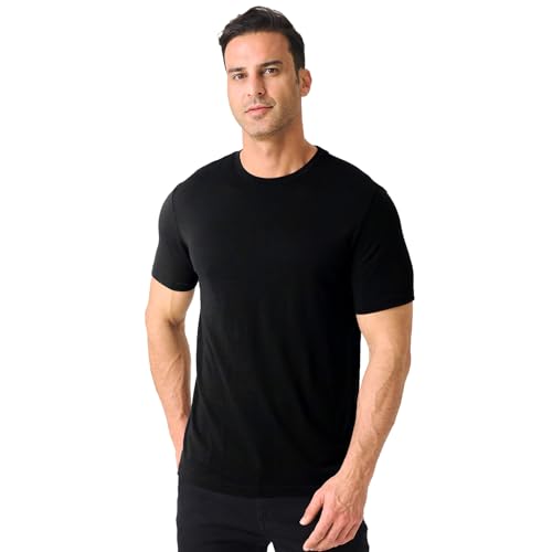 Men's Merino Wool Base Layer T-Shirt - Large Black