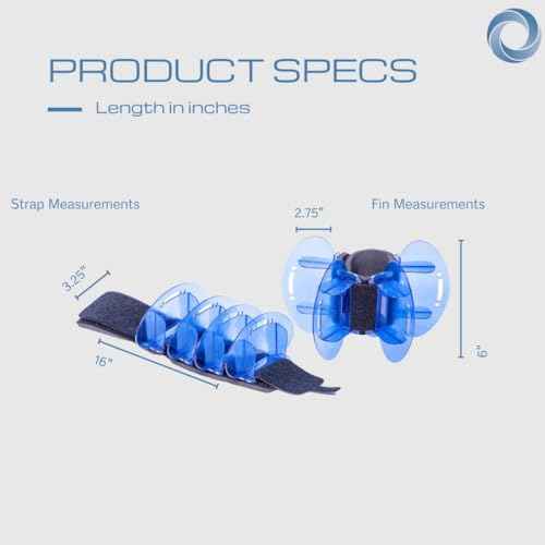 High Resistance Hybrid Aquatic Exercise Fin Set - Blue | Aquatic Cuffs | Quick Start Guide | Leg Water Weights | Strength & Swim Training | Exercise Equipment for Pools | Pair (HRPCFIN)