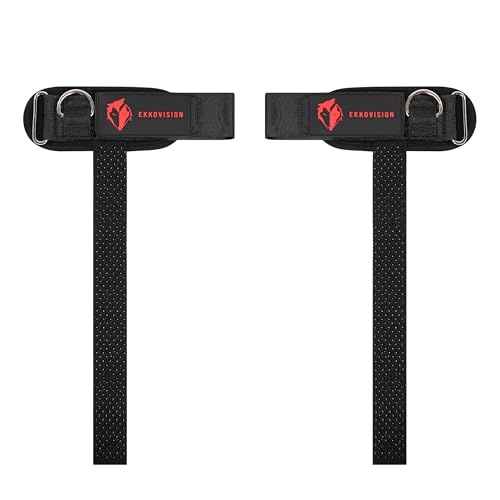 Ekkovision Weight Lifting Straps With Cuffed D Ring, Wrist Support for Men, Heavy Duty Thick Comfortable Lifting Straps, Secure Fit, Enhanced Grip, Straps for Weightlifting & Gym Training, Black