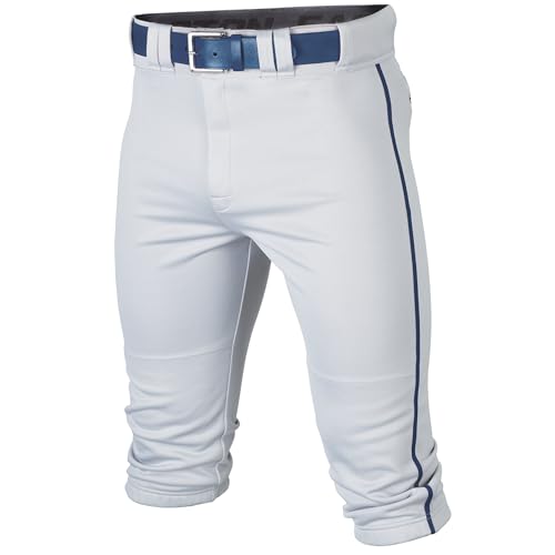 Youth Baseball Pants with Piping - Medium White/Navy, Rival+ Knicker Fit