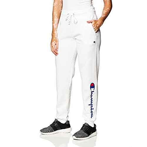 Champion Women's Powerblend Jogger, White-y07459, Large