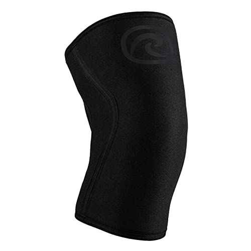 Rehband Rx Knee Sleeve Power Max, 1 piece, knee support 7mm neoprene, strongman, heavy lifting, longest knee sleeve, Colour:Carbon/Black, Size:XL