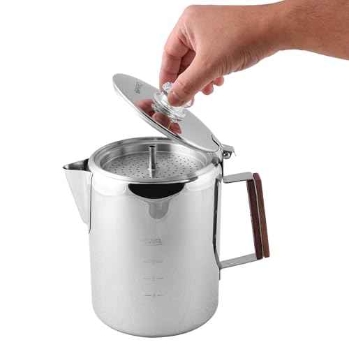 Coghlan's Stainless Steel Coffee Pot - 12 Cup Percolator for Camping, Outdoor Adventures, and Stovetop Brewing - Durable, Portable Coffee Brewer for Classic Flavor