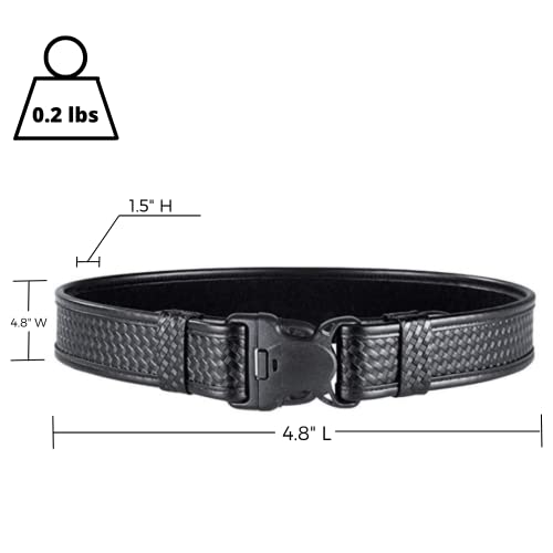 Bianchi 7980 Duty Belt with Tri-Release Buckle, Fits 2 inch Belt Loop, Basket Weave or Plain Black, 34-40