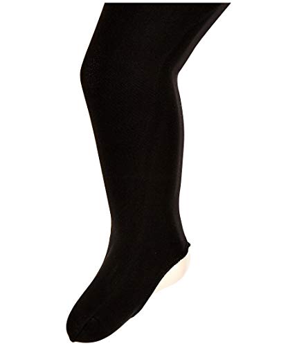 Girls Contoursoft Adaptatoe Tights Large Black - Soft Convertible Kids Tights