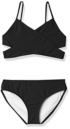 Girls' Coral Reef Bikini Set - Black, 12 / Solid Black