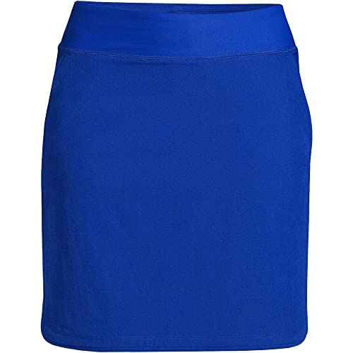Lands' End Womens Comfort Waist Swim Skirt Swim Bottoms Skort Electric Blue Regular 14