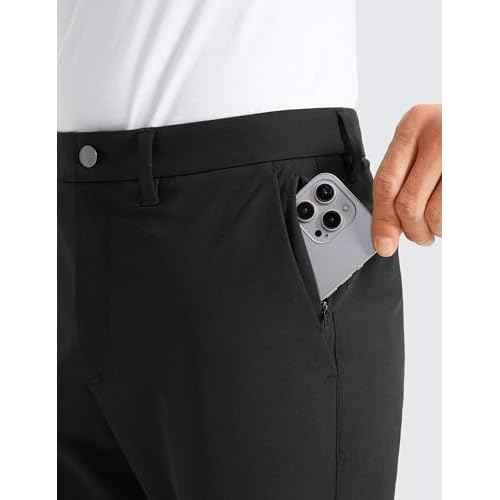 CRZ YOGA Men's All Day Comfy Golf Pants - 28"/30"/32"/34"/36" Quick Dry Lightweight Work Casual Trousers with Pockets