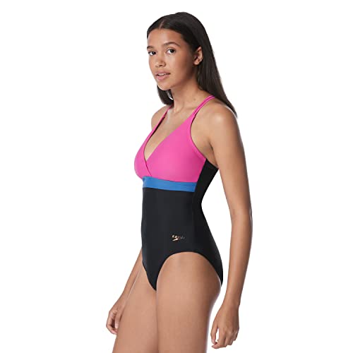 Speedo Women's Swimsuit One Piece Adjustable Crossback Contemporary Cut