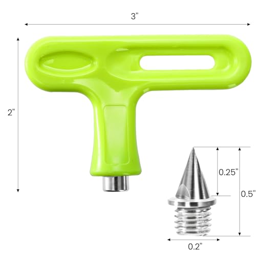 1/4 Inch Track Spikes Pack of 240 with Spike Wrench & Storage Box - Steel Cross Country Spikes