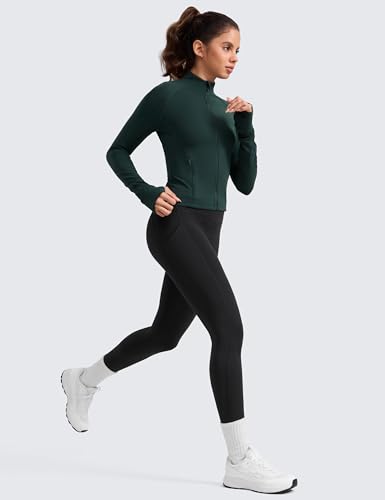CRZ YOGA Fleece Lined Leggings with Pockets - Small, Black, 28 Inch