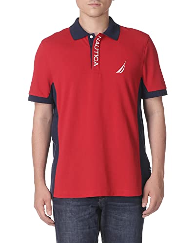 X-Large Nautica Men's Color Block Performance Polo Shirt - Red