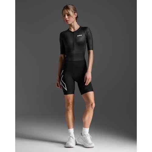 2XU Women's Core Sleeved Trisuit - One Piece Triathlon Suit for Cycling, Swimming and Running