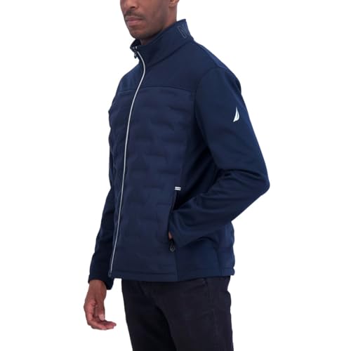 Nautica Men's 100 Percent Polyester Open Bottom with Knit Trim Inside Collar