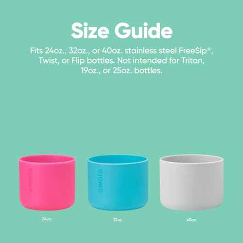 Owala Silicone Water Bottle Boot, Anti-Slip Protective Sleeve for Water Bottle, Protects FreeSip, Twist, and Flip Stainless Steel Water Bottles, 24 Oz, Black