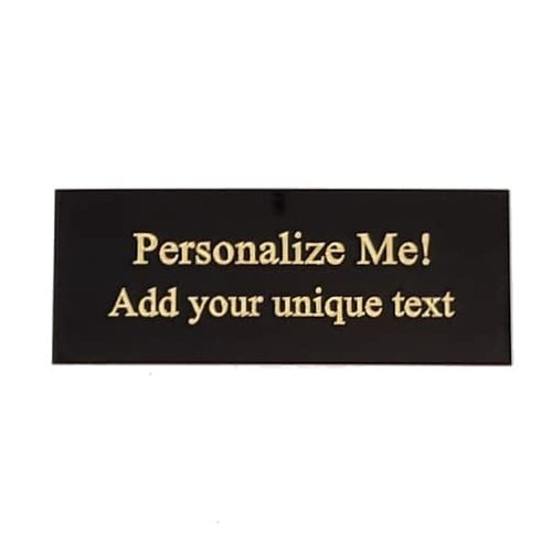Size: 2.5" W x 1" H | Personalized Trophy Award Name Plates Engraved | Custom Metal Perpetual Plaques with Stick on Adhesive Tape (2-1/2" W x 1" H, Black Brass (Gold Letters))