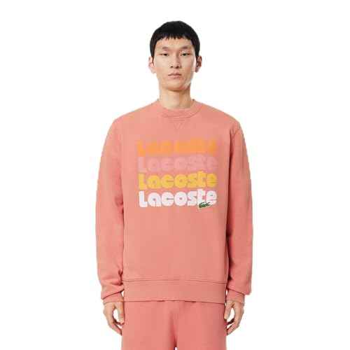 Lacoste mens Relaxed Fit Sweater W/Hood and Graphics on Back