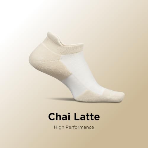 Feetures Men’s High Performance Cushion Athletic Socks - Medium / Chai Latte (1 Pair)